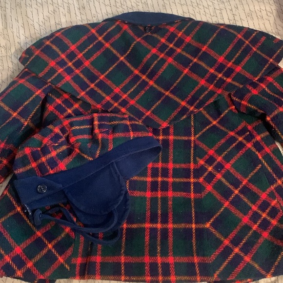 Vintage Weather Winky Plaid Wool Coat size 4T w/ hat - Picture 7 of 9